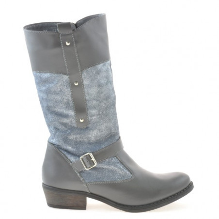 Women knee boots 225 gray combined