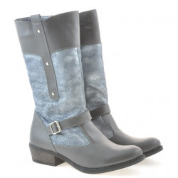 Women knee boots 225 gray combined