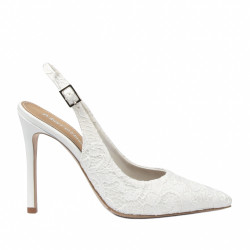 Women sandals 1352 satin white