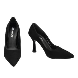 Women stylish, elegant shoes 1322 black antilopa