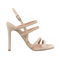 Women sandals 1345 beige velour