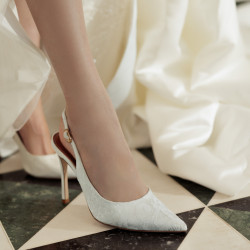 Women sandals 1352 satin white lifestyle