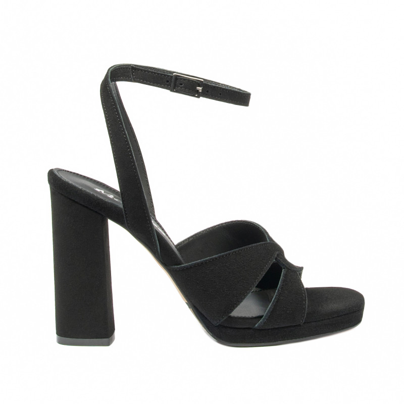 Women sandals 1347 black velour