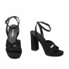 Women sandals 1347 black velour