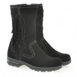 Children knee boots 3208 black velour
