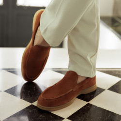 Men loafers, moccasins 980 camel velour lifestyle