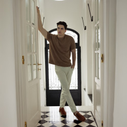 Men loafers, moccasins 980 camel velour lifestyle