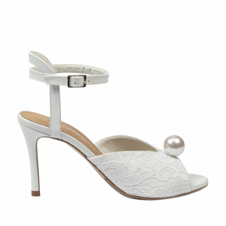 Women sandals 1351 satin white