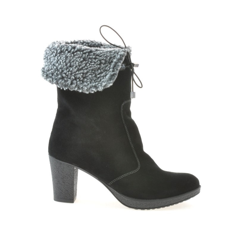 Women knee boots 3266 black velour