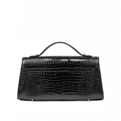 Women shoulder bag 041g 01 croco patent black