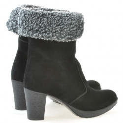 Women knee boots 3266 black velour