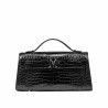 Women shoulder bag 041g 01 croco patent black