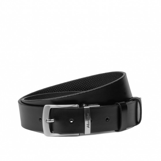Men belt 71b black lucios+black perforat