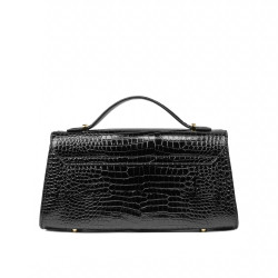 Women shoulder bag 041g croco patent black