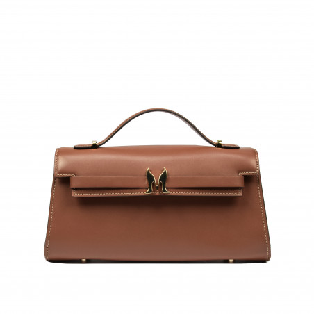 Women shoulder bag 041g brown cognac