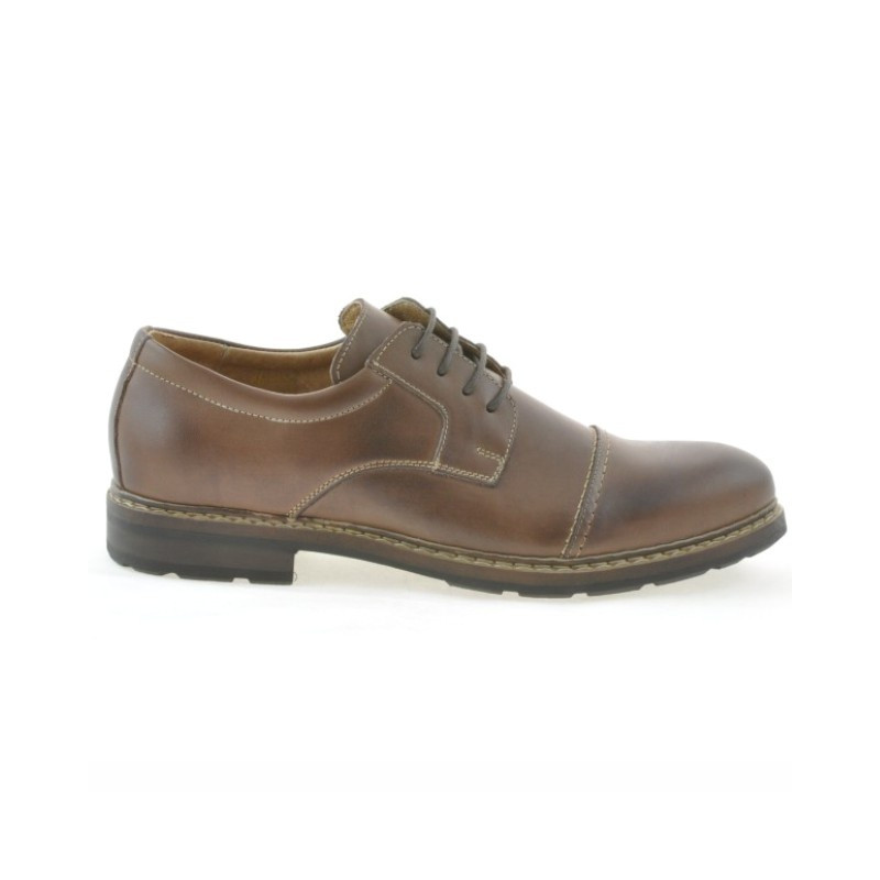 Men stylish, elegant, casual shoes 756 brown