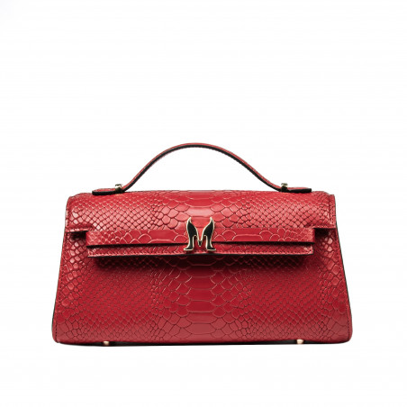 Women shoulder bag 041g croco red