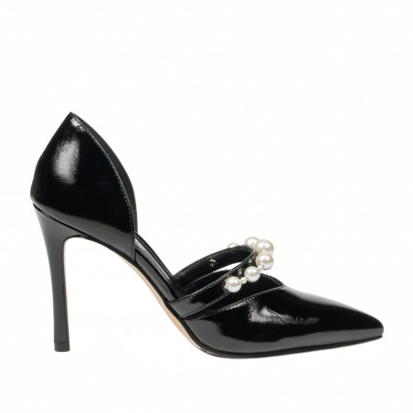 Women stylish, elegant shoes 1350 patent black