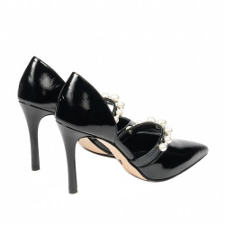 Women stylish, elegant shoes 1350 patent black