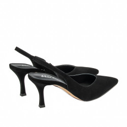 Women sandals 1343 black velour