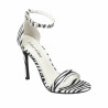 Women sandals 1349 satin zebra white