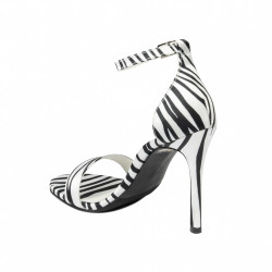 Women sandals 1349 satin zebra white