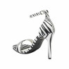 Women sandals 1349 satin zebra white