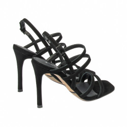 Women sandals 1345 black velour