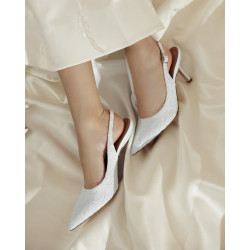 Women sandals 1353 satin white