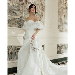 Women sandals 1353 satin white