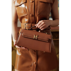 Women shoulder bag 041g brown cognac