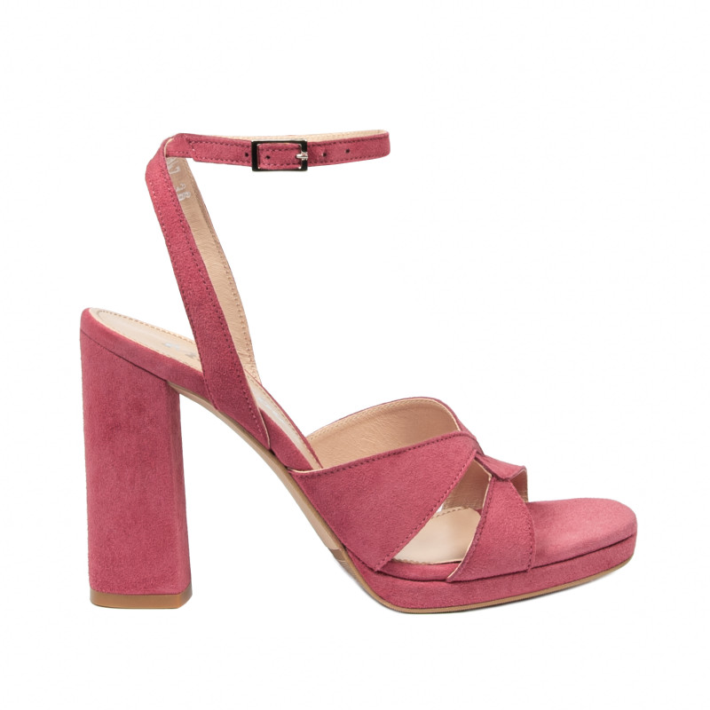 Women sandals 1347 pink velour