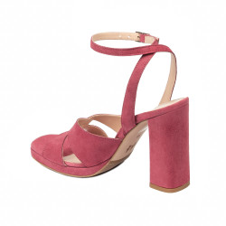 Women sandals 1347 pink velour