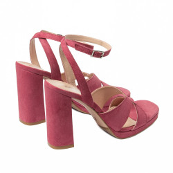 Women sandals 1347 pink velour