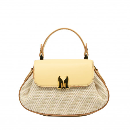 Women hand bag 042g butter yellow+rafie