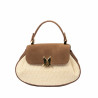 Women hand bag 042g suede brown+rafie