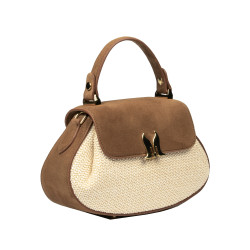 Women hand bag 042g suede brown+rafie