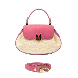 Women hand bag 042g suede pink zmeura+rafie