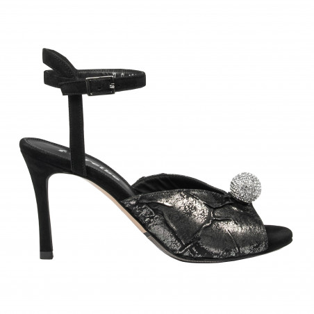 Women sandals 1329 black velour combined