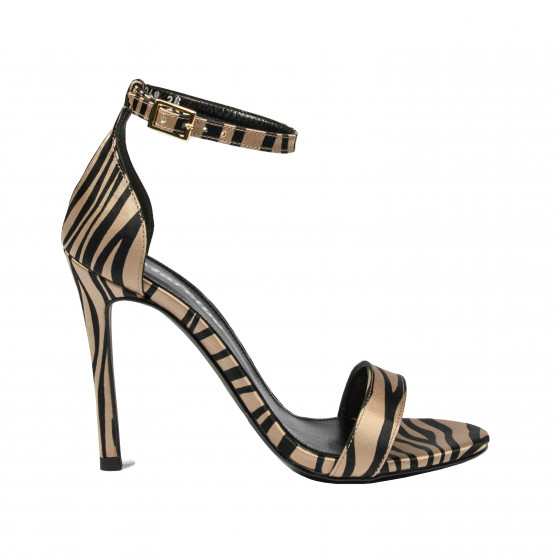 Women sandals 1349 satin zebra beige