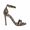 Women sandals 1349 satin zebra beige