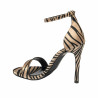 Women sandals 1349 satin zebra beige