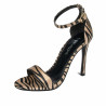 Women sandals 1349 satin zebra beige
