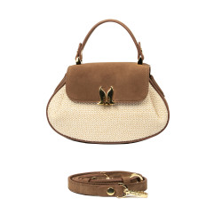 Women hand bag 042g suede brown+rafie