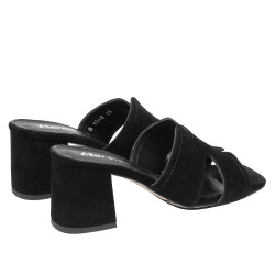 Women sandals 1348 black velour