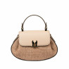 Women hand bag 042g latte+rafie caramel
