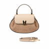 Women hand bag 042g latte+rafie caramel