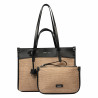 Women beach bag 045g 01 black napa+rafie caramel