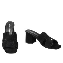 Women sandals 1348 black velour