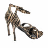 Women sandals 1349 satin zebra beige